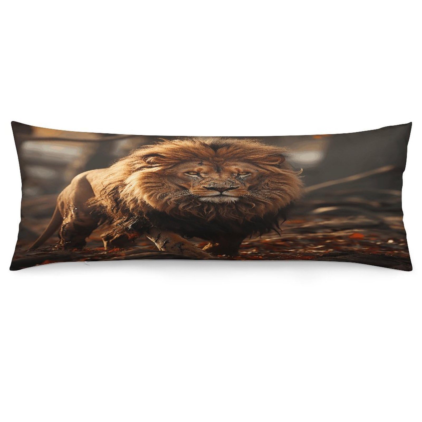 Lion Image Throw Pillow Cover Soft Pillow Case Decorative Lumbar Pillow Cover Cozy Throw Pillowcase Polyester Rectangular Cushion Case Decor for Couch Sofa Bed