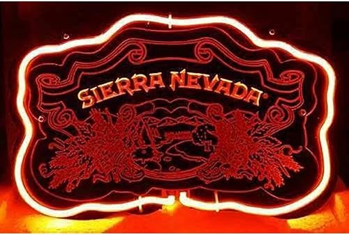 Luz de letrero de neón de Sierra Nevada de 14 x 10 pulgadas, tallada en 3D, barra de cueva, bar, pub, cerveza, lámpara hecha a mano