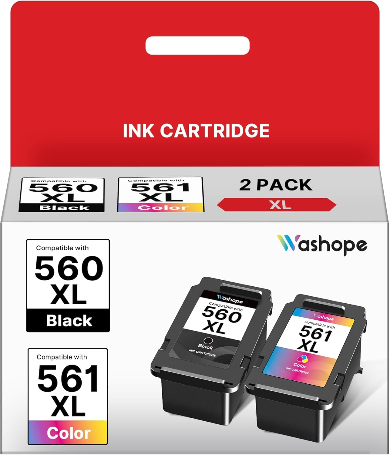 PG-560XL CL-561XL 560 XL 561 XL Cartucce Sostituzione per Canon 560 561 XL Nero e Colore per Canon Pixma TS7450a TS7450i TS5350i TS5351i TS7450 TS5350 TS5352 TS5353 TS7451 (1 Nero, 1 Colore)