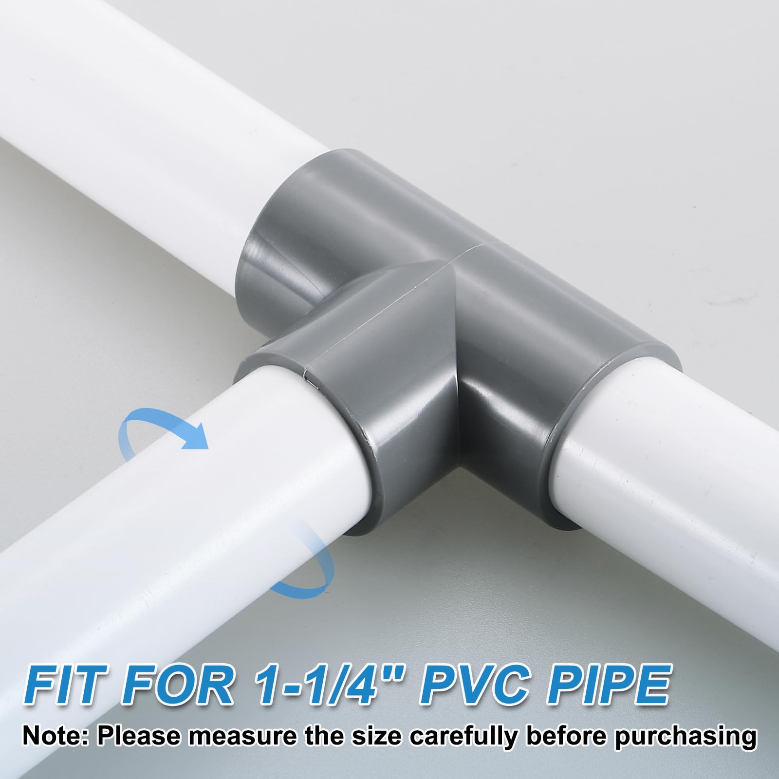 QUARKZMAN 40mm T-förmig Pvc Rohrverbinder, 6 Stück 3 Wege Winkel Reduzierverbinder Reduzierstück Rohrverschraubung Rohrkupplung Adapter für Wasserversorgung Möbelregale Zelte, Grau