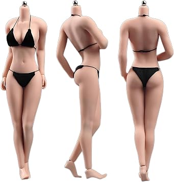 Fremego 1/6 Scale Female Body,12inch Asian Girl Type Seamless Figure Body Super Flexible Large Bust Miniature Action Figure Collectible Normal Skin AB003S