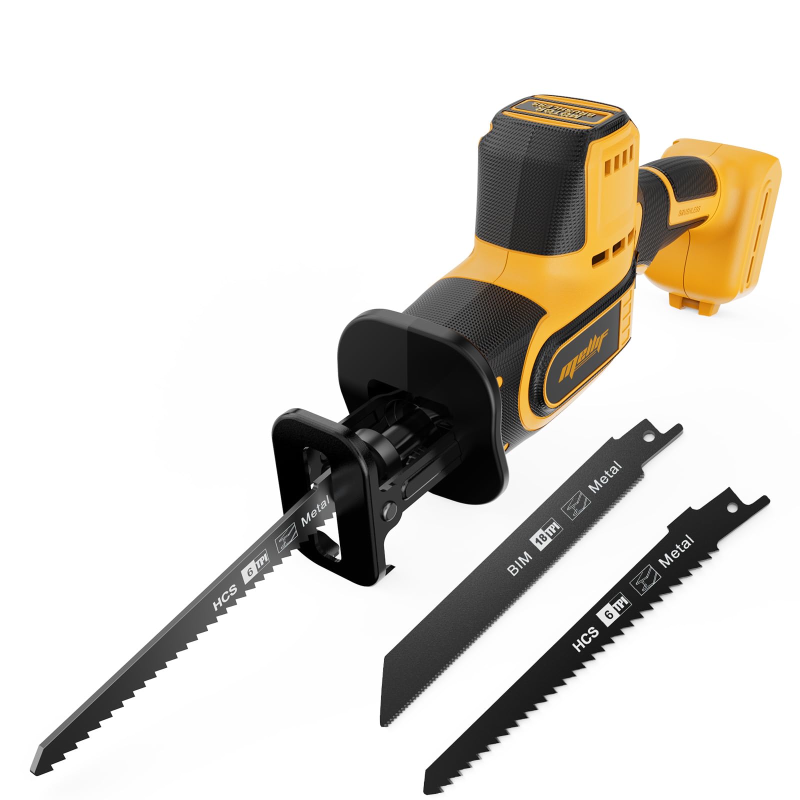 Brushless Reciprocating Saw Compatible with Dewalt 20V MAX Battery(Tool Only), 3,000 SPM One-Handed Cordless Sawzall, 1" Stroke Length, Pivoting Shoe, LED Light, Variable Speed for Wood/Meatl/PVC