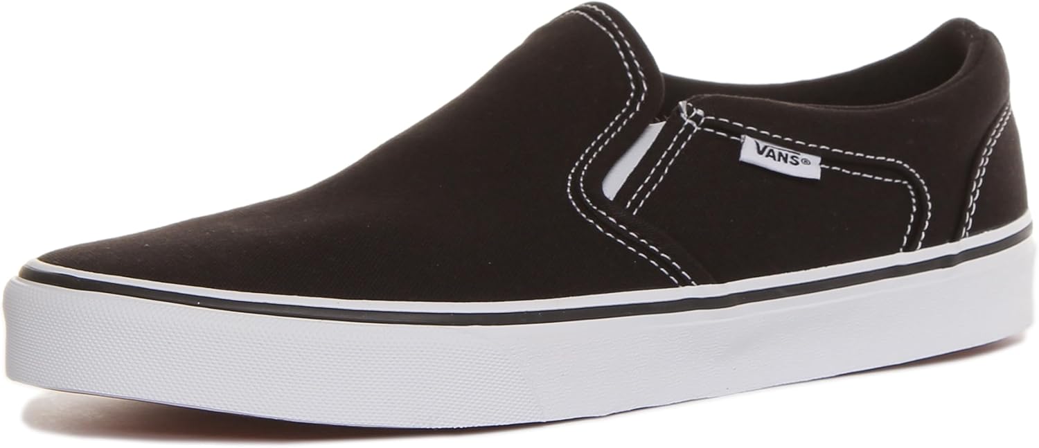 Vans Unisex Old Skool Classic Skate Shoes 8 Black Canvas Black White 187