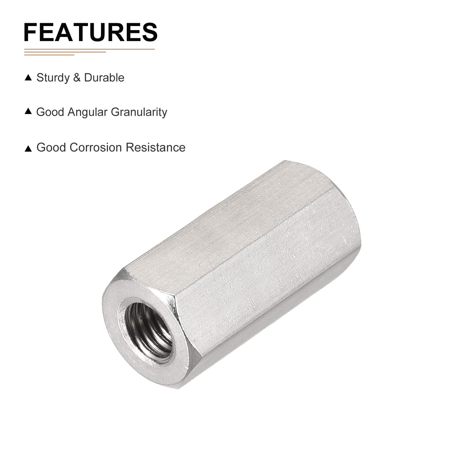 DTGN M10x40mm(DxL) - Hex Standoff Spacer Nuts -2Pack- Good for Electronic Machine - 304 Stainless Steel Coupling Screws - Image 3
