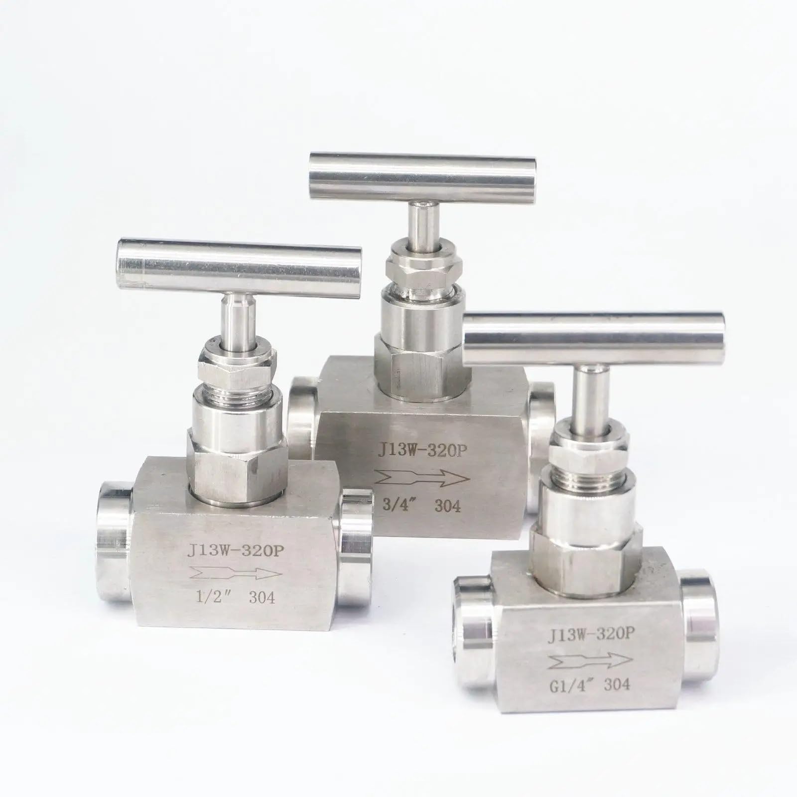 Vanne d'arrêt filetée 1/2 inox 304 régulation de débit vapeur mazout 320 Bar