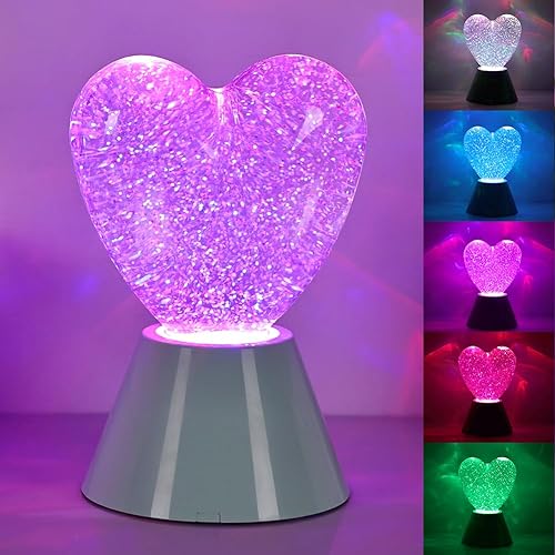 Lámpara LED que cambia de color en forma de corazón, diseño único en forma de corazón que llena coloridas luces nocturnas con amor, mejores niños,