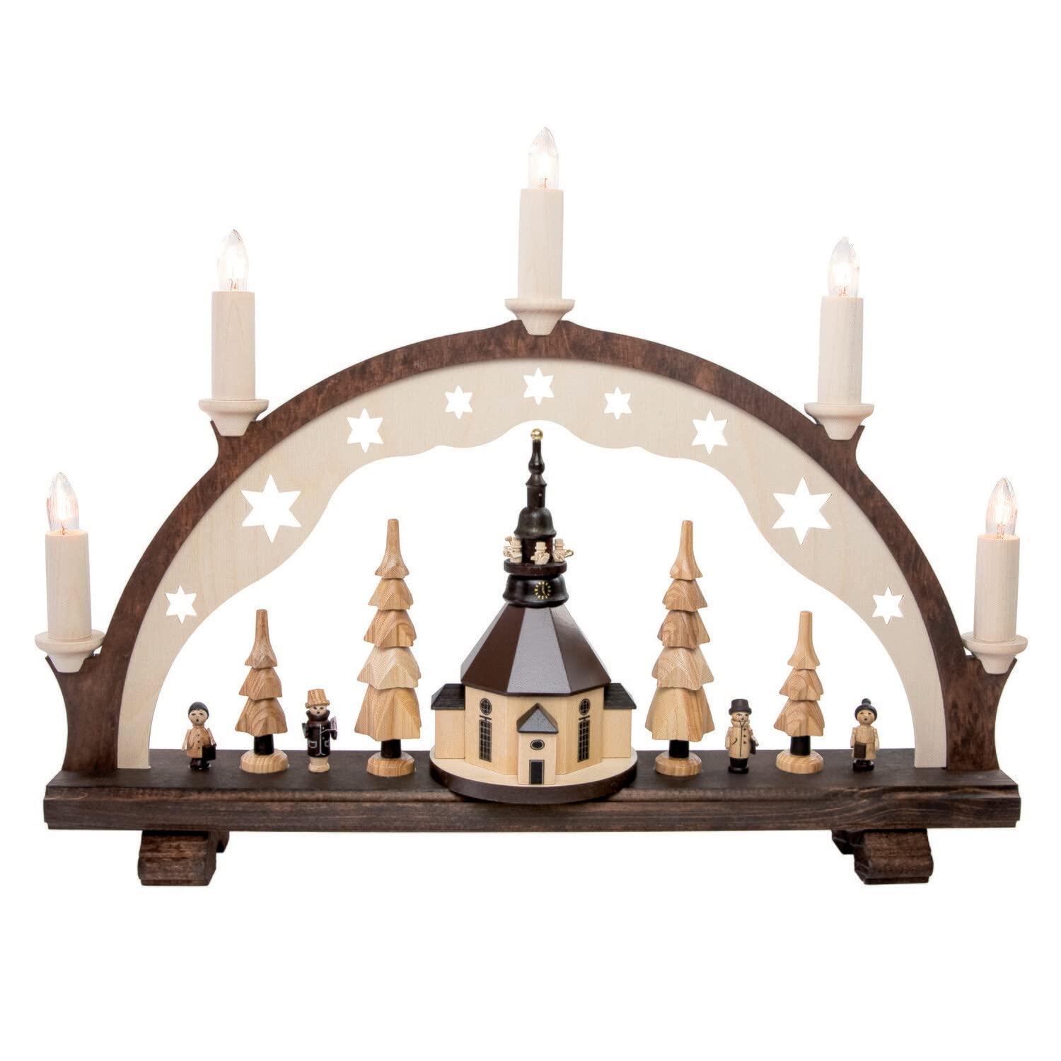 Seiffener Eglise Schwibbogen illuminé pour une ambiance de Noël au salon