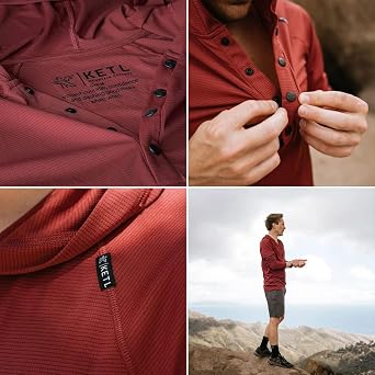 KETL NoFry Sun Hoodie, Featherweight UPF 30+, Four-Snap