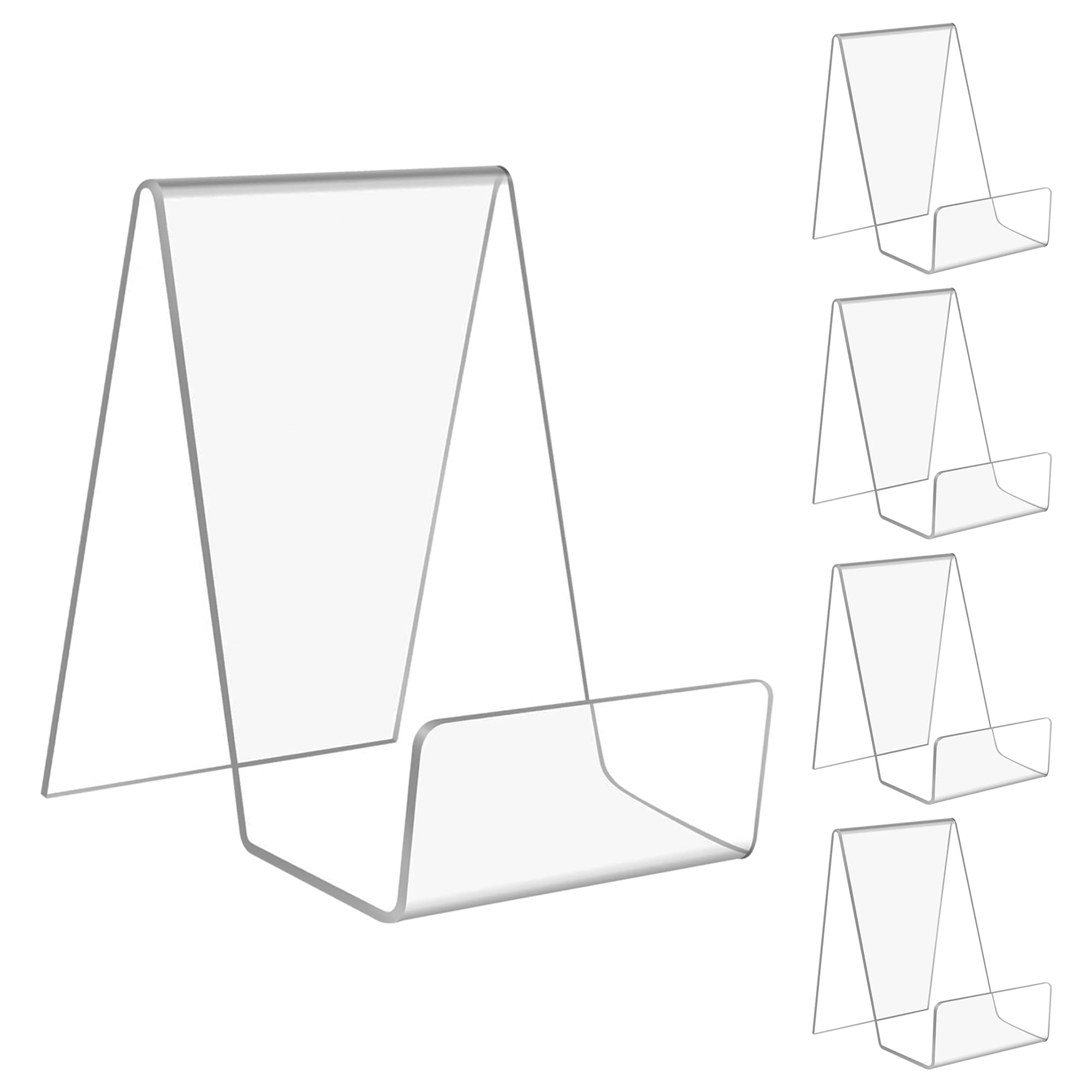 Libros Acrílicos Transparentes 5 Piezas, Porta Cartel Expositor Caballete Exhibición Tabletas Soporte para Hojas Música Cuadernos CD Mostrar Imágenes Cómics