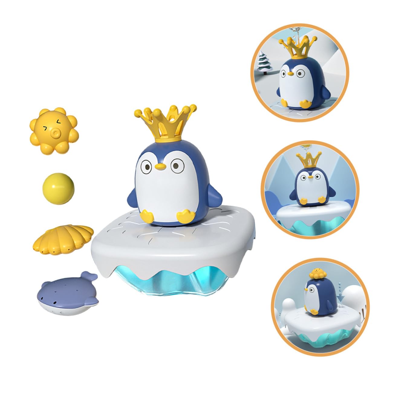 Hohopeti Juguete de Baño de Pingüino en Aerosol para Bebés, Tamaño Pequeño, Función de Rociador de Agua, Adecuado para Juego de Baño y Estimulación Sensorial en Niños Pequeños, 1 Unidad