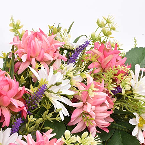I-Guru Summer Door Wreath 22 Inch, Artificial Spring Green Leaves Wreaths Pink Dahlia & Chrysanthemum For Holiday Farmhouse Home Indoor Wedding Party Wall Windows Decor #TOP1