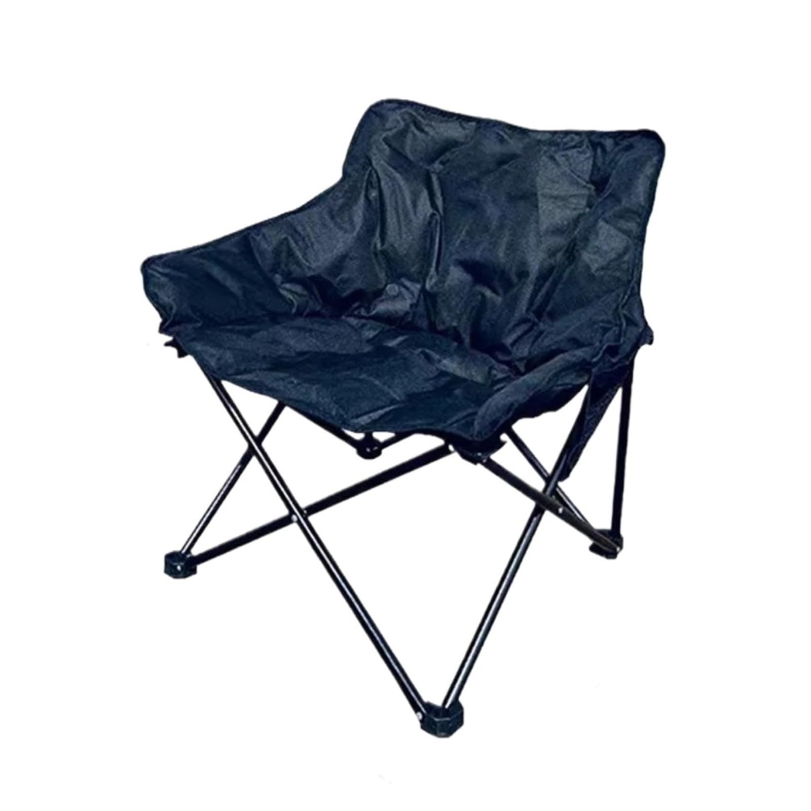 Chaise de camping portable à dossier haut réglable et rembourré noir