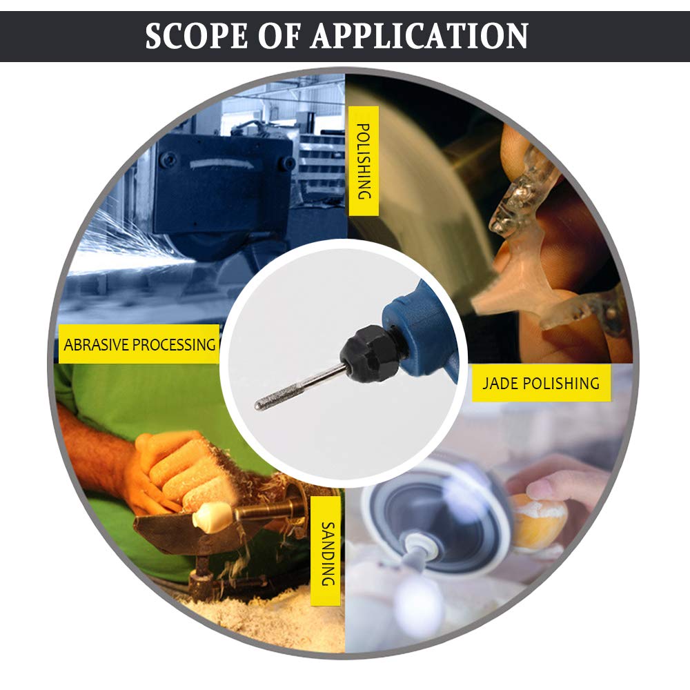 30 Punte Diamantate Con Gambo Da 3 Mm Per Vetro, Pietre Preziose Metallo Smerigliatura Gioielli Utensile Per Incisione Rotante Accessorio Per 86537651 - Foto 5