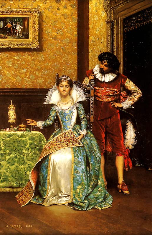 Peinture Poster Le Courtisan Attentif de Lesrel pour une déco de salon chic 60x90cm