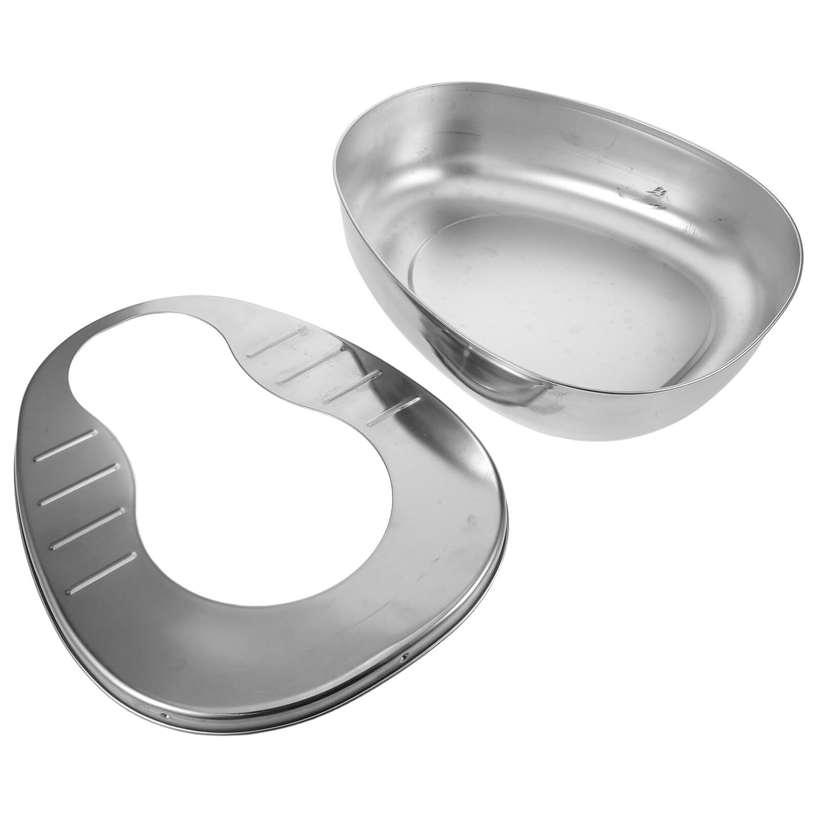 Orinal de Acero Inoxidable para Adultos, Cuña Portátil para Hombres y Mujeres, sin Tapa, Diseño Occidental, Capacidad Grande, para Pacientes Encamados, Uso en Hospitales y Cuidado