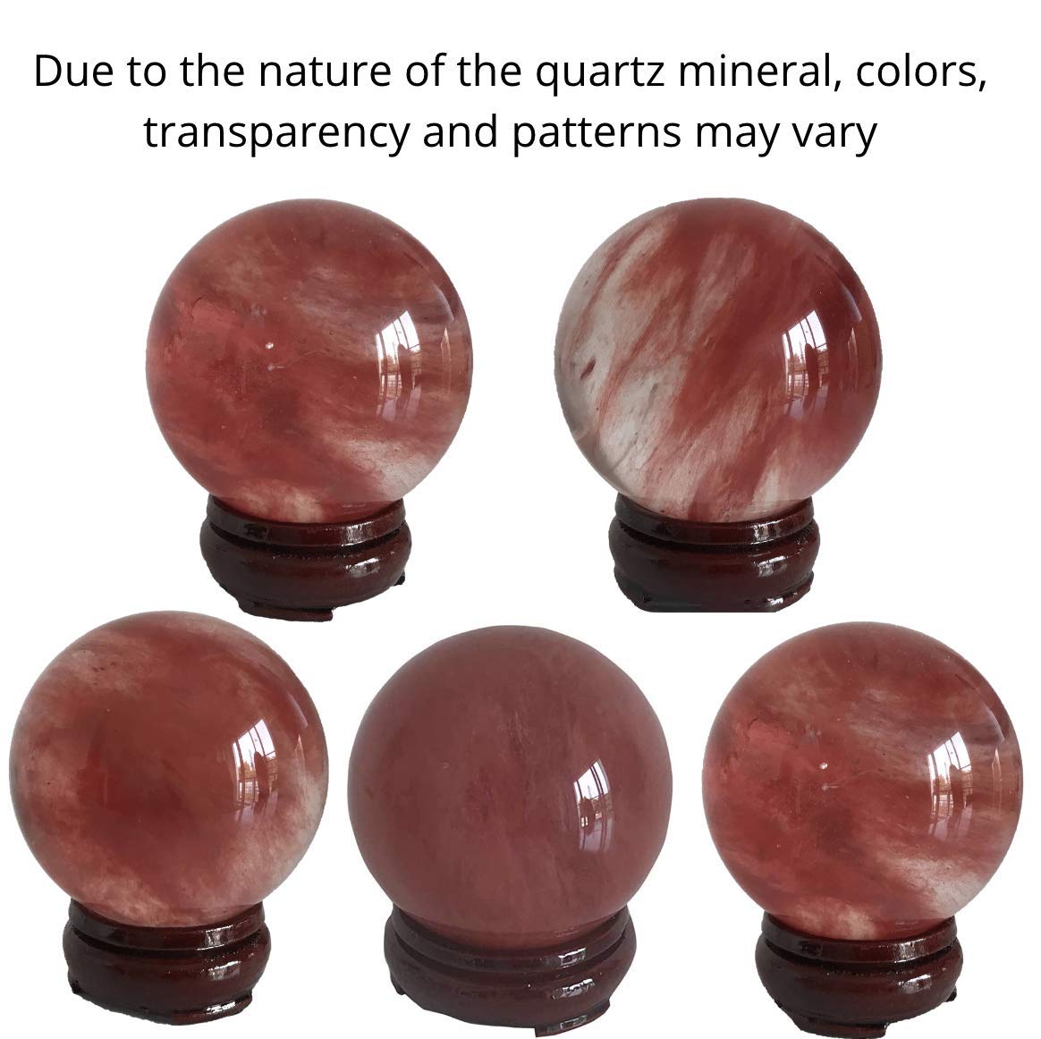 Shelftify Beautiful Rare Red Quartz Crystal Ball - Perfect for Decoration and Photography - 8cm. in Diameter + Stand