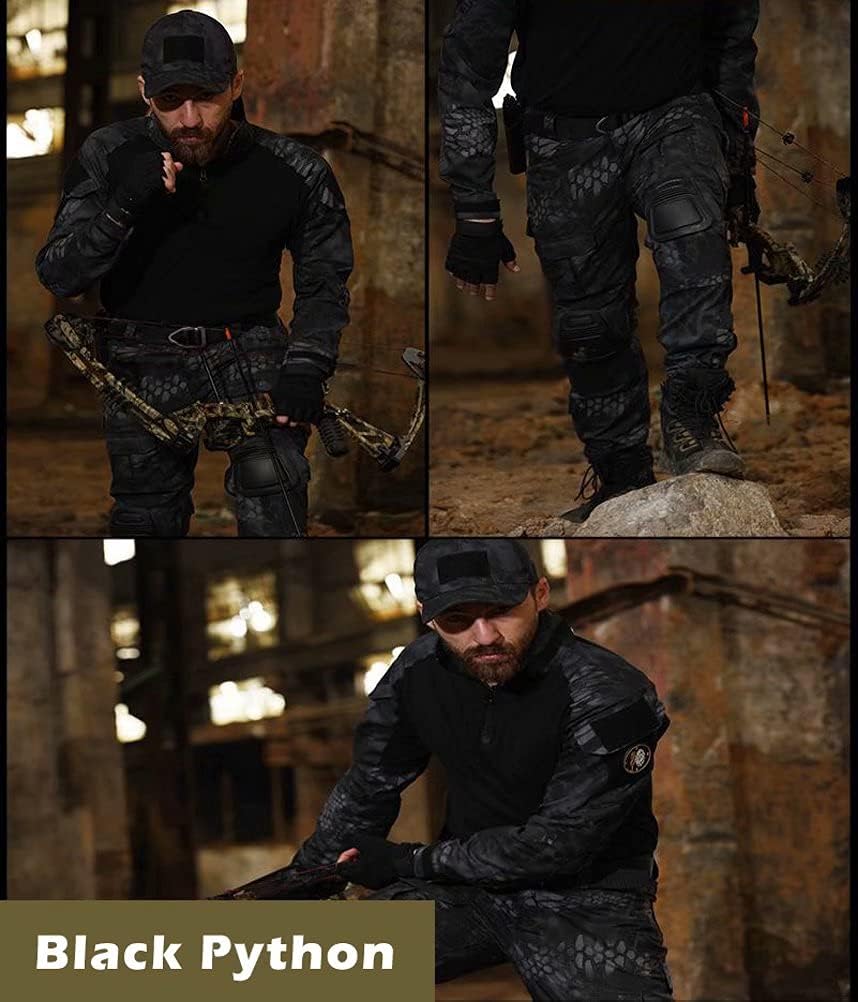 Lilychan Men's Military Uniform Airsoft Tactical Army Suits Combat Shirt Pants Paintball Gear
