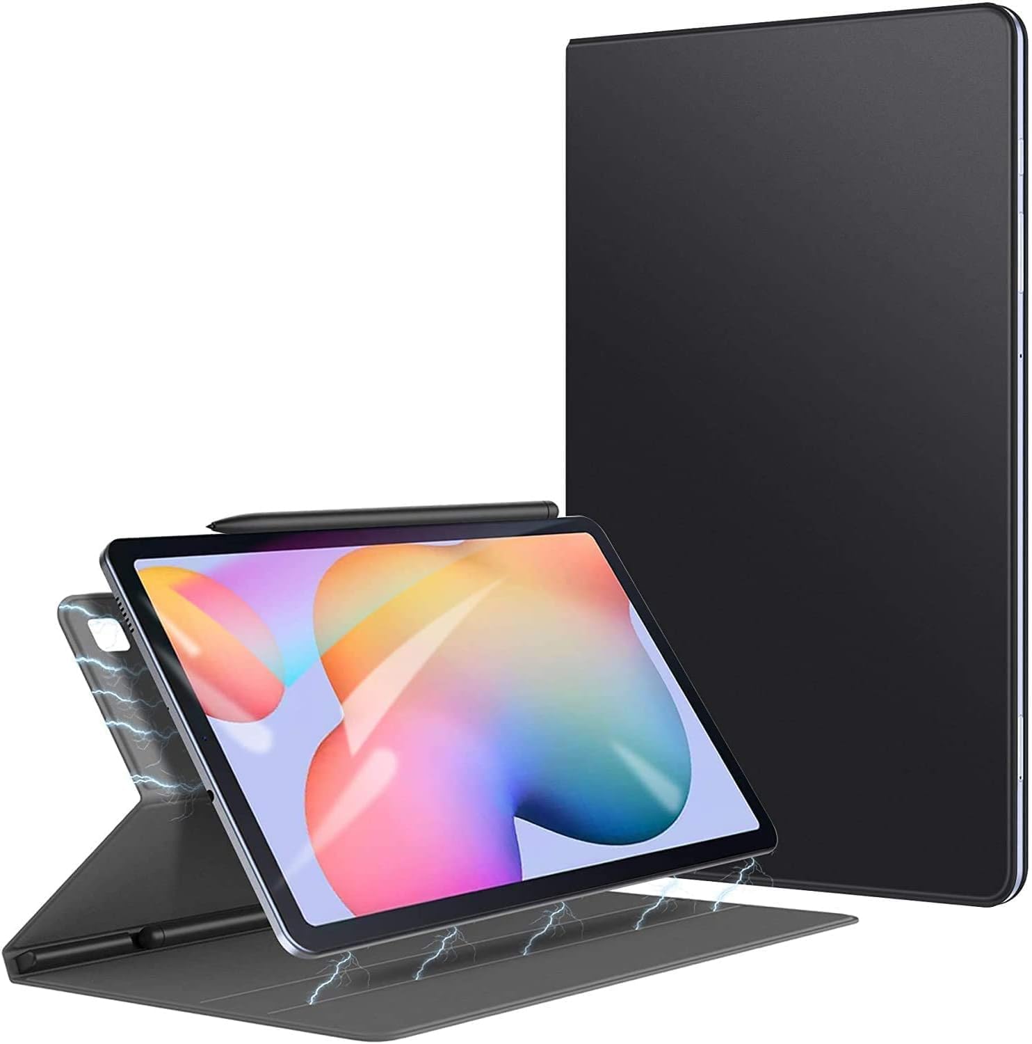 ZtotopCases - Case for Samsung Galaxy Tab S6 Lite 10.4 Inch 2024/2022/2020, Ultra Slim Smart Magnetic Back with Built-in Pencil Holder for SM-P610N/P613N/P615N/P619N/P620N/P625N, Black