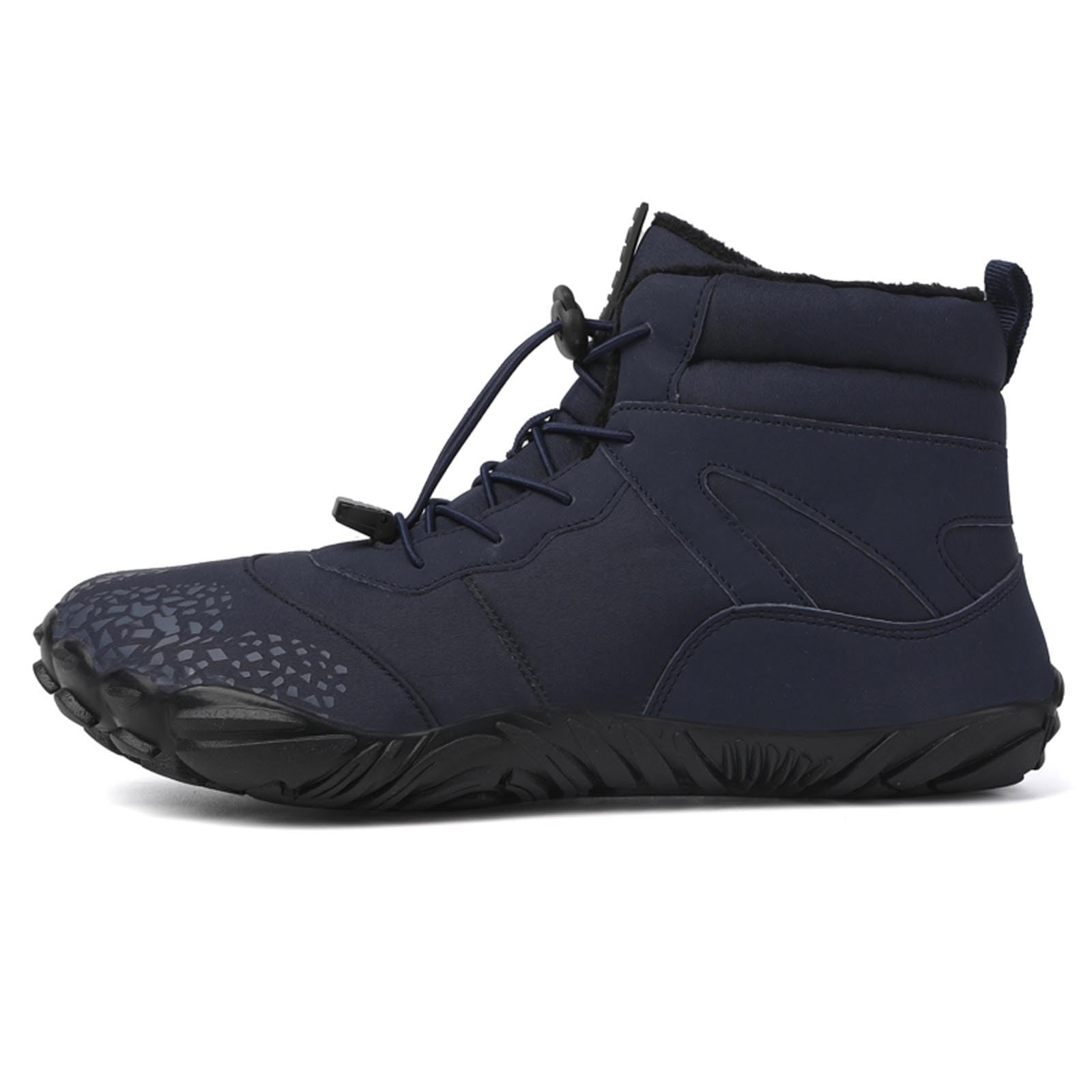 Buty do chodzenia boso, męskie, szerokie palce, minimalistyczne, podeszwa zero drop w terenie, buty do biegania w terenie, na zimę, z podszewką z futra, buty trekkingowe