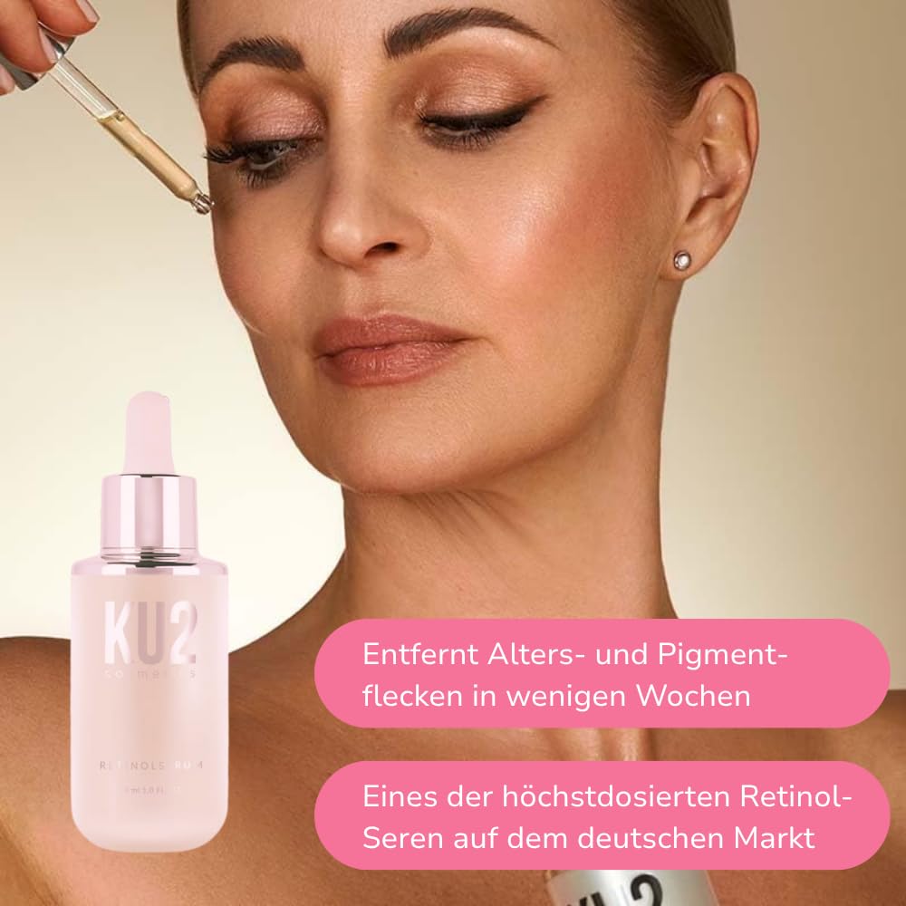 KU2 Hyaluron + Retinol Anti-Aging Set – Tagescreme, Retinol Serum & Retinol Nachtcreme – 24h Hautpflege Routine für Feuchtigkeit & Hautregeneration – Gesichtspflege Set für Frauen & Männer