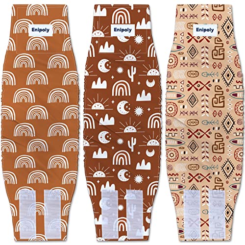 Enipoly Male Dog Diapers 3 Packs Reusable Doggie Belly Bands For Small Medium Dogs Washable Puppy Wraps (Pattern Indiana Art), Large(Waist 18-25) #TOP8