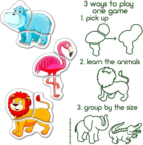 Miniatura 4 de Rompecabezas magnéticos de zoológico para niños de 3 a 5 años – Rompecabezas para niños – Juguetes de viaje para niños de 3 a 5 años – Juegos de