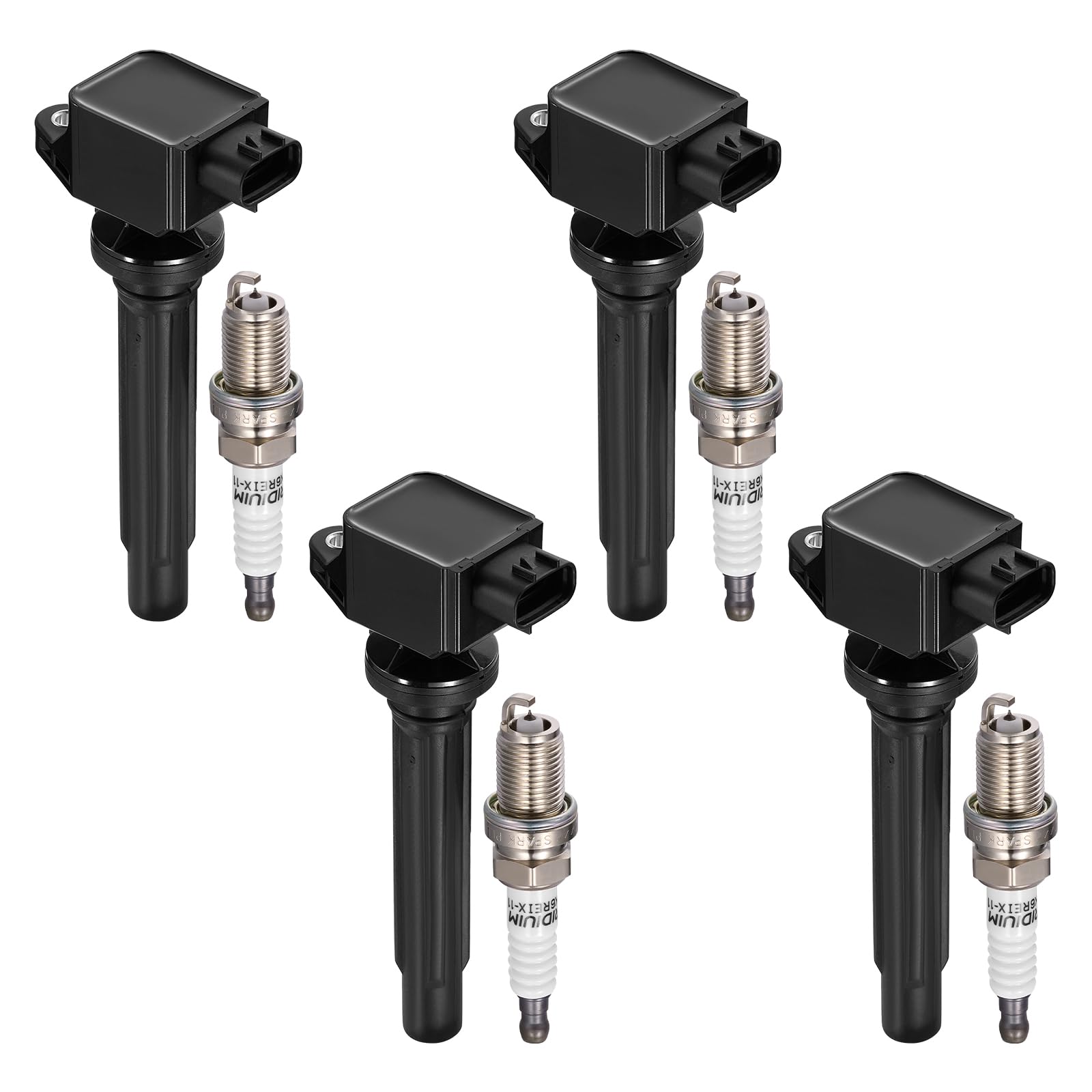 BDFHYK 4 Ignition Coil Pack UF562 and 4 Iridium Spark Plug 3764 Compatible with Suzuki 2006-2008 Grand Vitara 2.7L V6 Coil for 5C1785 E1062 52-2140 IC642 UF-562 3340065J00