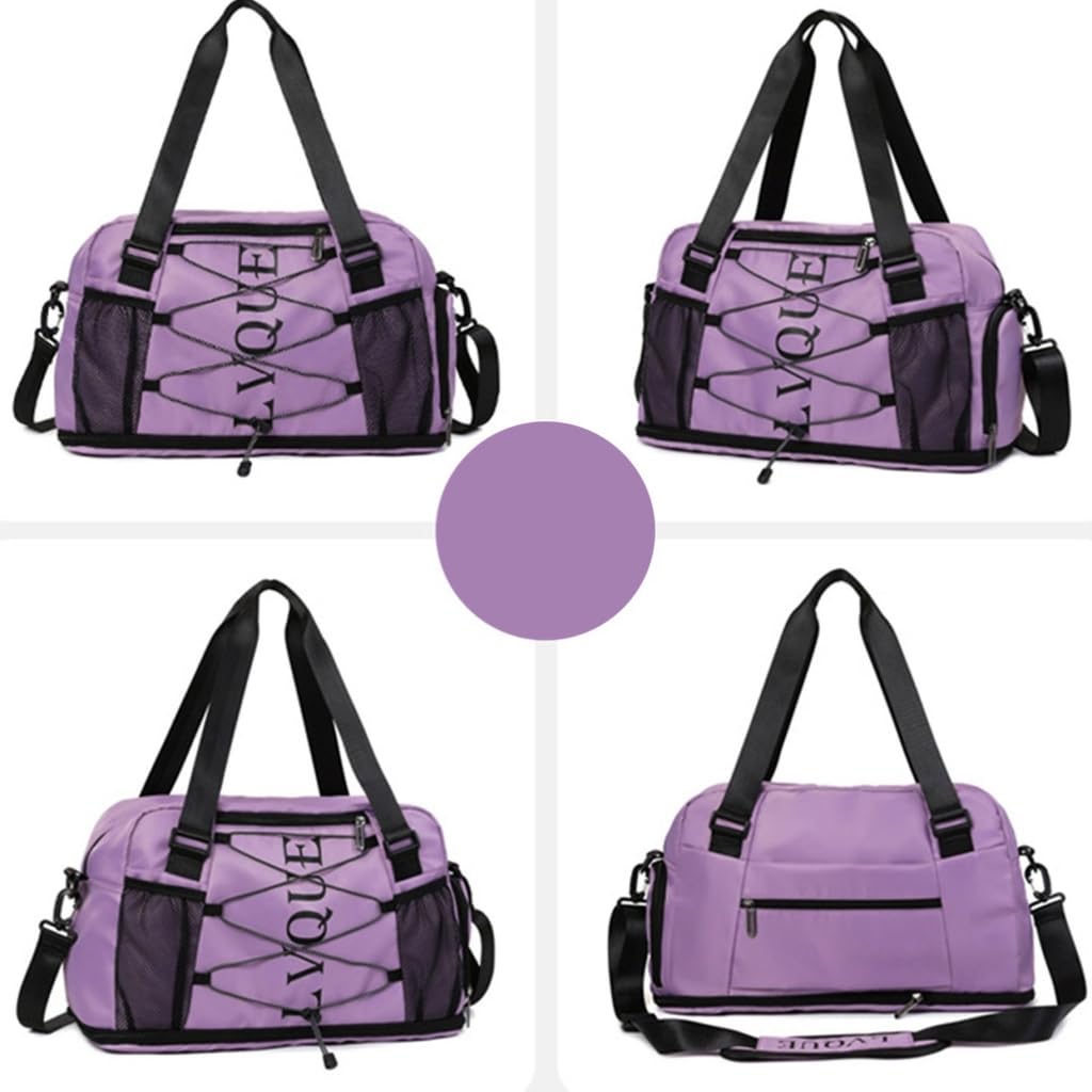 Torba fitness o dużej pojemności torba podróżna torba bagażowa modna torba sportowa torba na noc z przegrodą na buty torba weekendowa, Czarny, 45x21x26cm, Nowoczesny