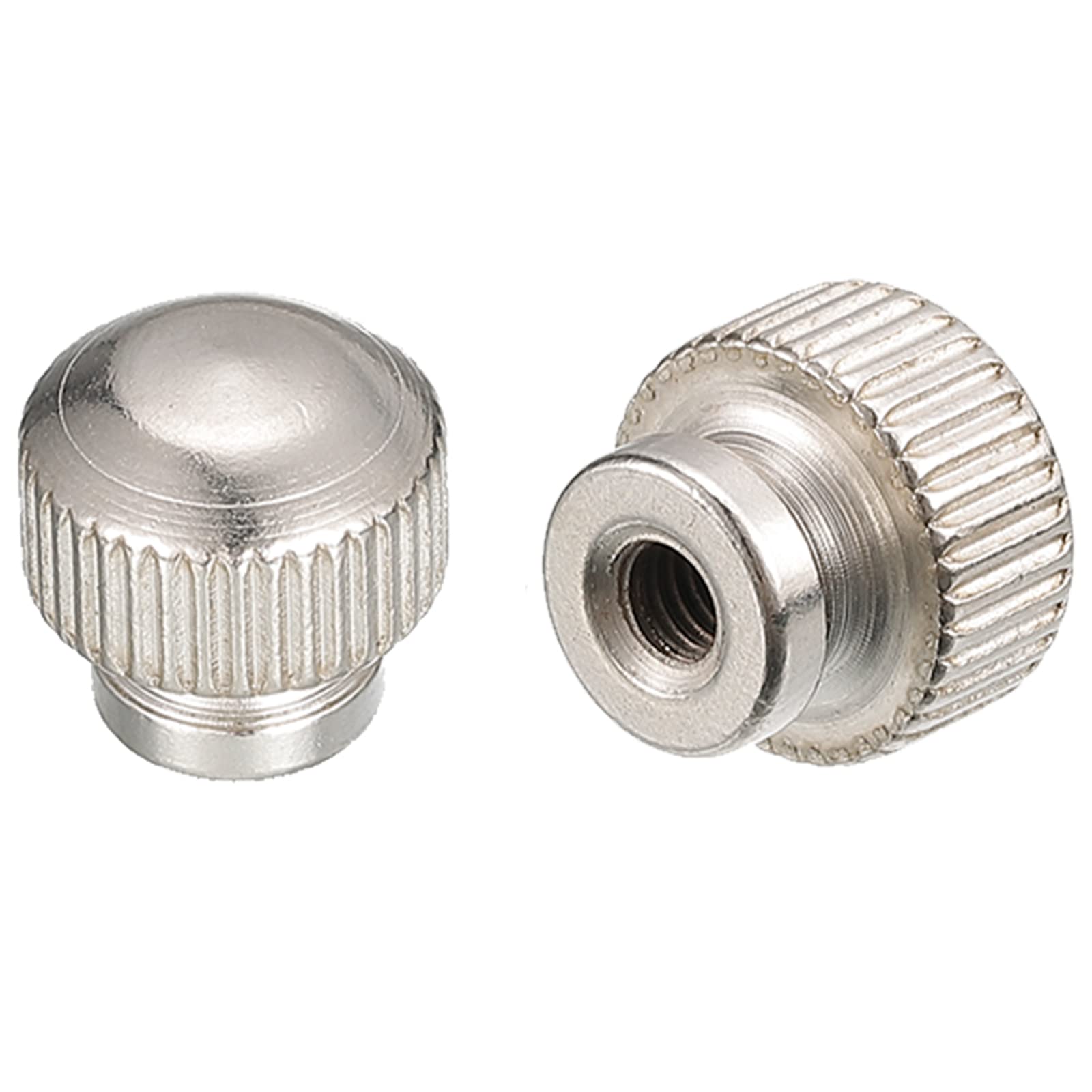 Uxcell Knurled Thumb Nuts, 8Pcs M5 Carbon Steel Nut High Head Through Hole, Silver - View #5