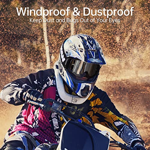 Atv Goggles For Adults, Dirt Bike Motocross Goggles For Men Women Adult Kids For Atv Utv Anti Uv(Red) #TOP1