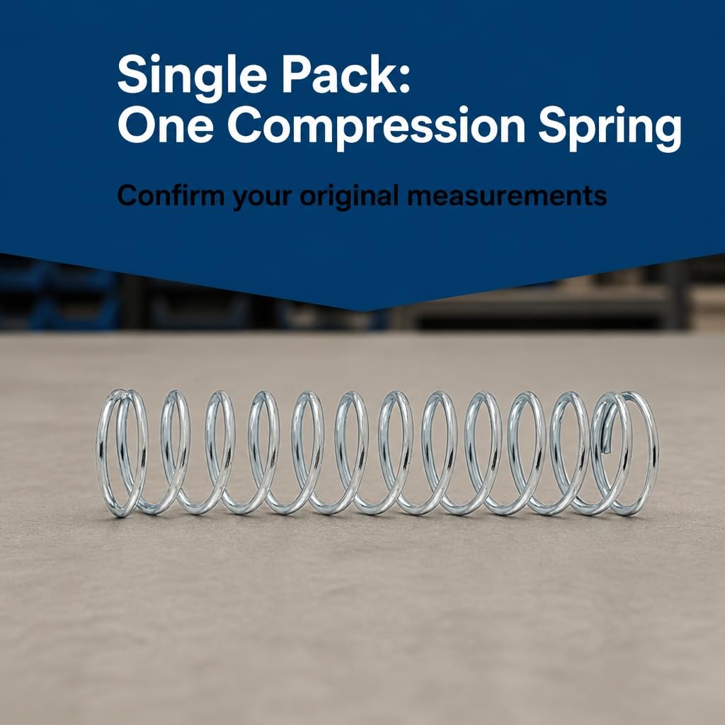 Prime-Line SP 9736 Compression Spring, Spring Steel Construction, Nickel-Plated Finish, 0.162 Gauge x 1-1/8 in. x 7 in. (Single Pack) — Amazon image 4