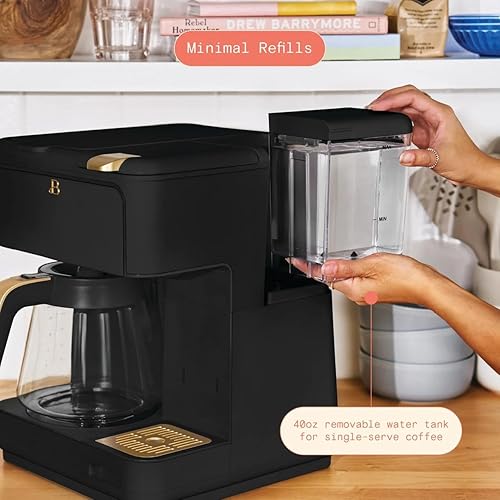 Miniatura 7 de Hermosa cafetera de goteo multipreparación y máquina de una sola porción, jarra de vidrio, mantiene el calor, taza de viaje, 3 ajustes de