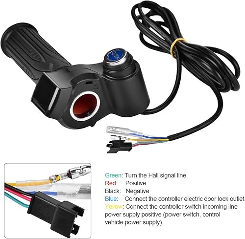 Miniatura 4 de Bike Grip Electric Bike Throttle Grip Electric Scoooter Voltaje de la batería Indicador LED Poder para Eléctrico