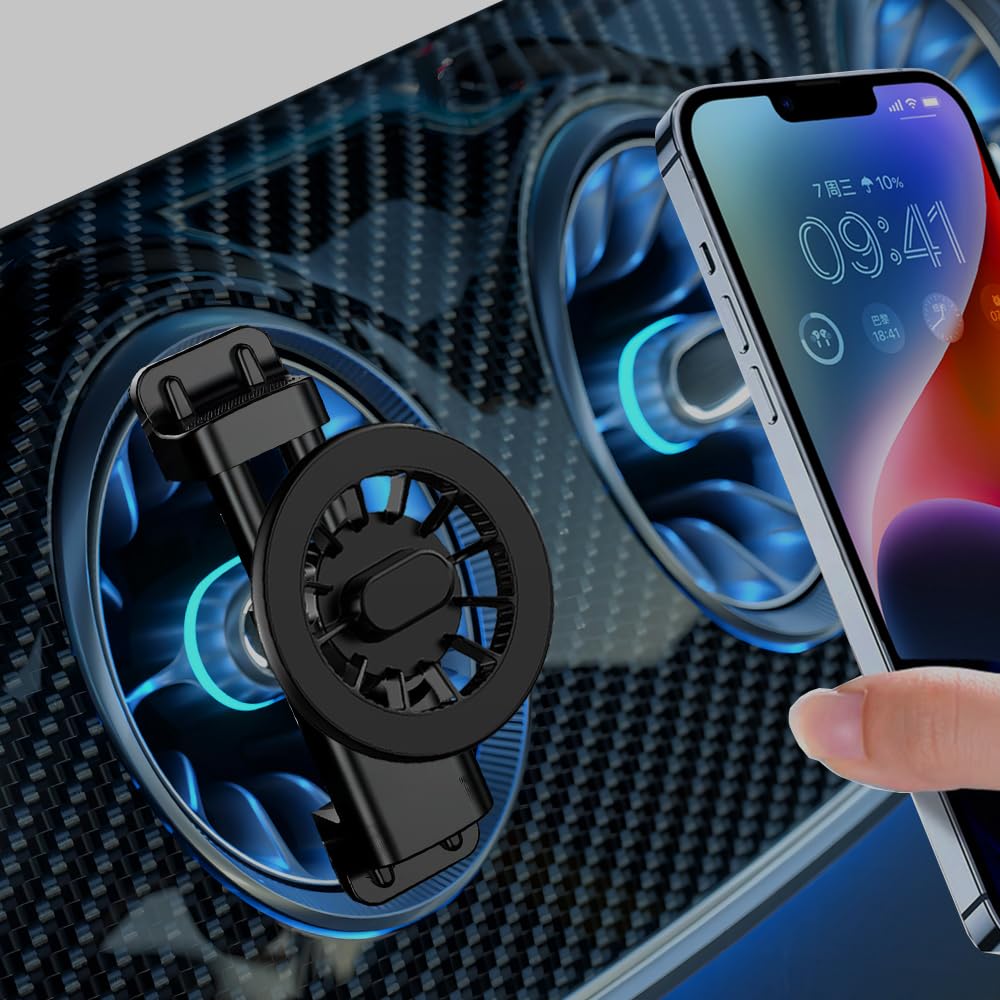 ICAILIN Magnetic Phone Car Mount for Mercedes Benz A/B/C/E/G/GLA/GLK Mini Cooper [Round Air Vent], Strong Phone Holder Compatible with MagSafe for iPhone 16 15 14 13 12 Pro Max Plus Mini