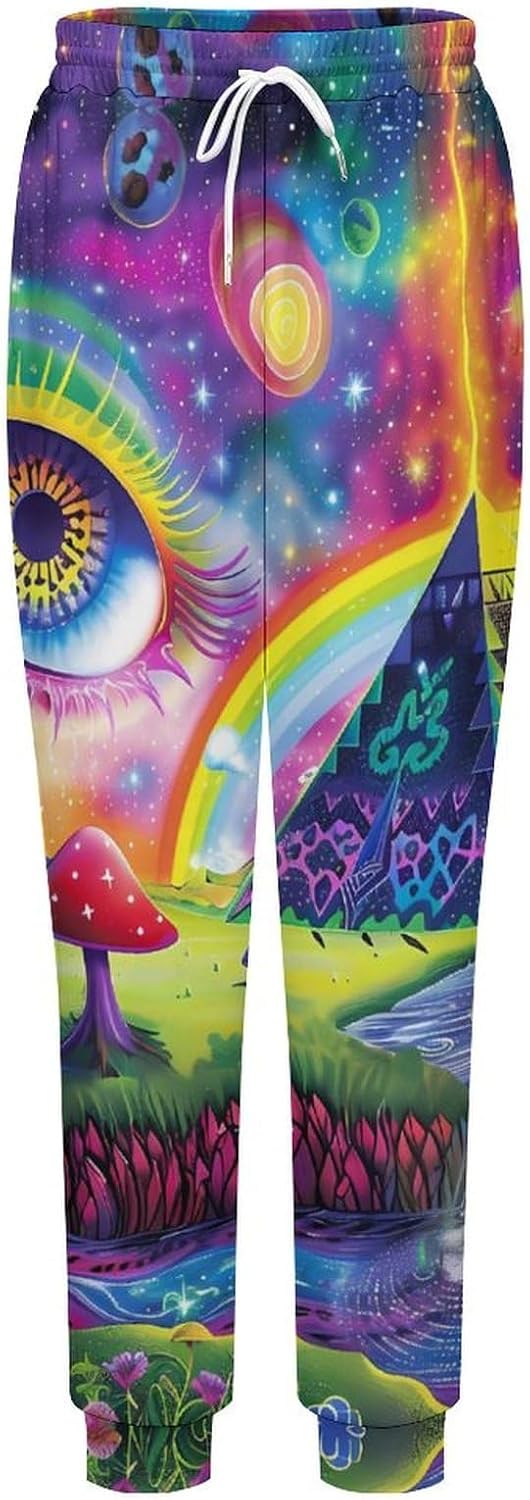 Magic Evil Eyes Mushroom Egyptian Pyramid Funny Men's Sweatpants Casual Soft Running Joggers Yoga Pant Lounge Wear