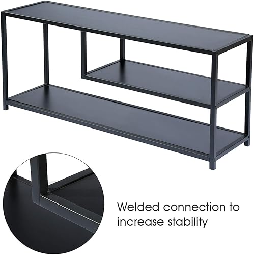 Miniatura 7 de HOME BI Soporte de TV para TV de hasta 55 pulgadas, centro de entretenimiento, mesa de consola de esquina, estante de televisión LED, gabinete de