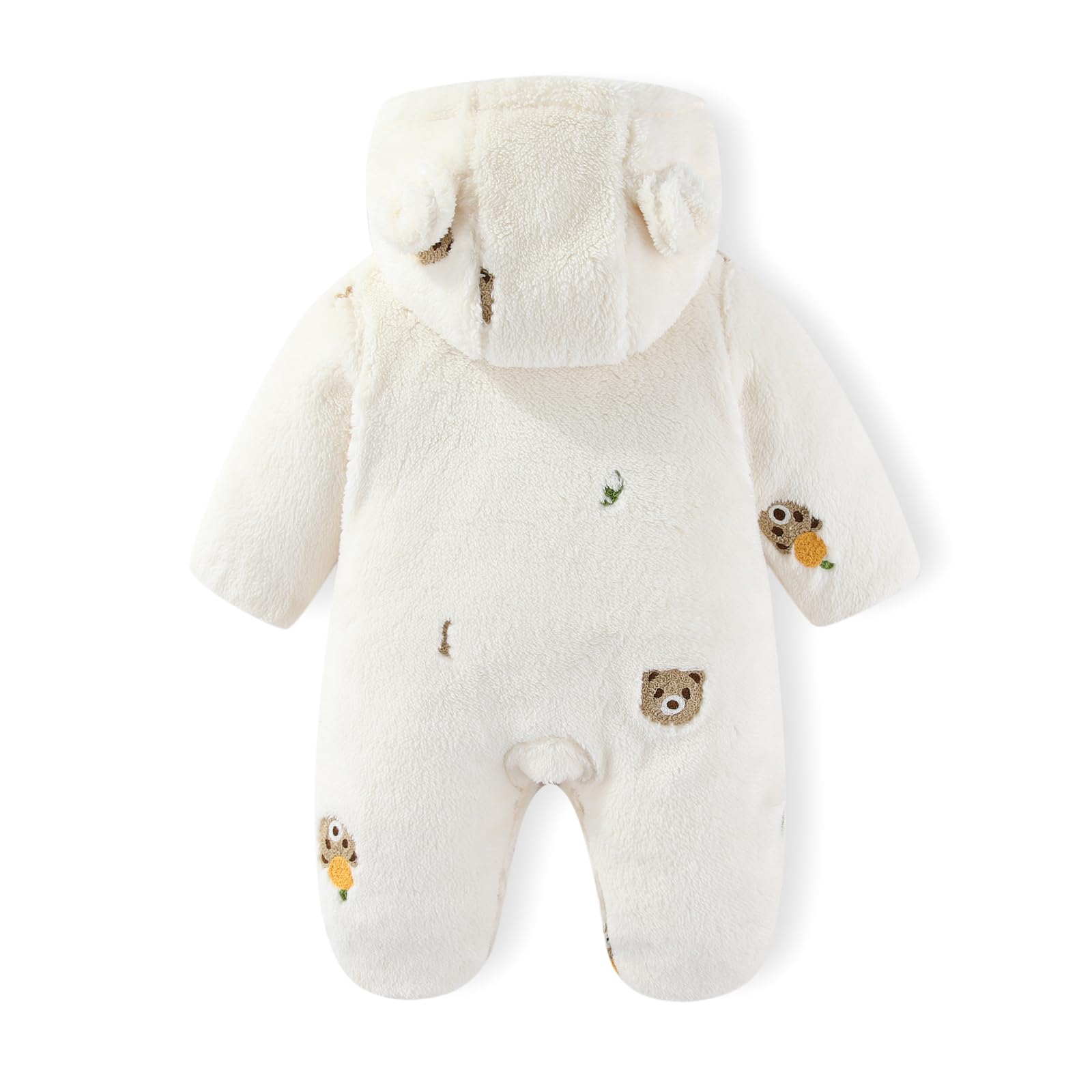 WYTbaby Combinaison de neige d'hiver pour bébé - Avec pieds - En polaire - Avec capuche - Pour nouveau-né de 0 à 12 mois