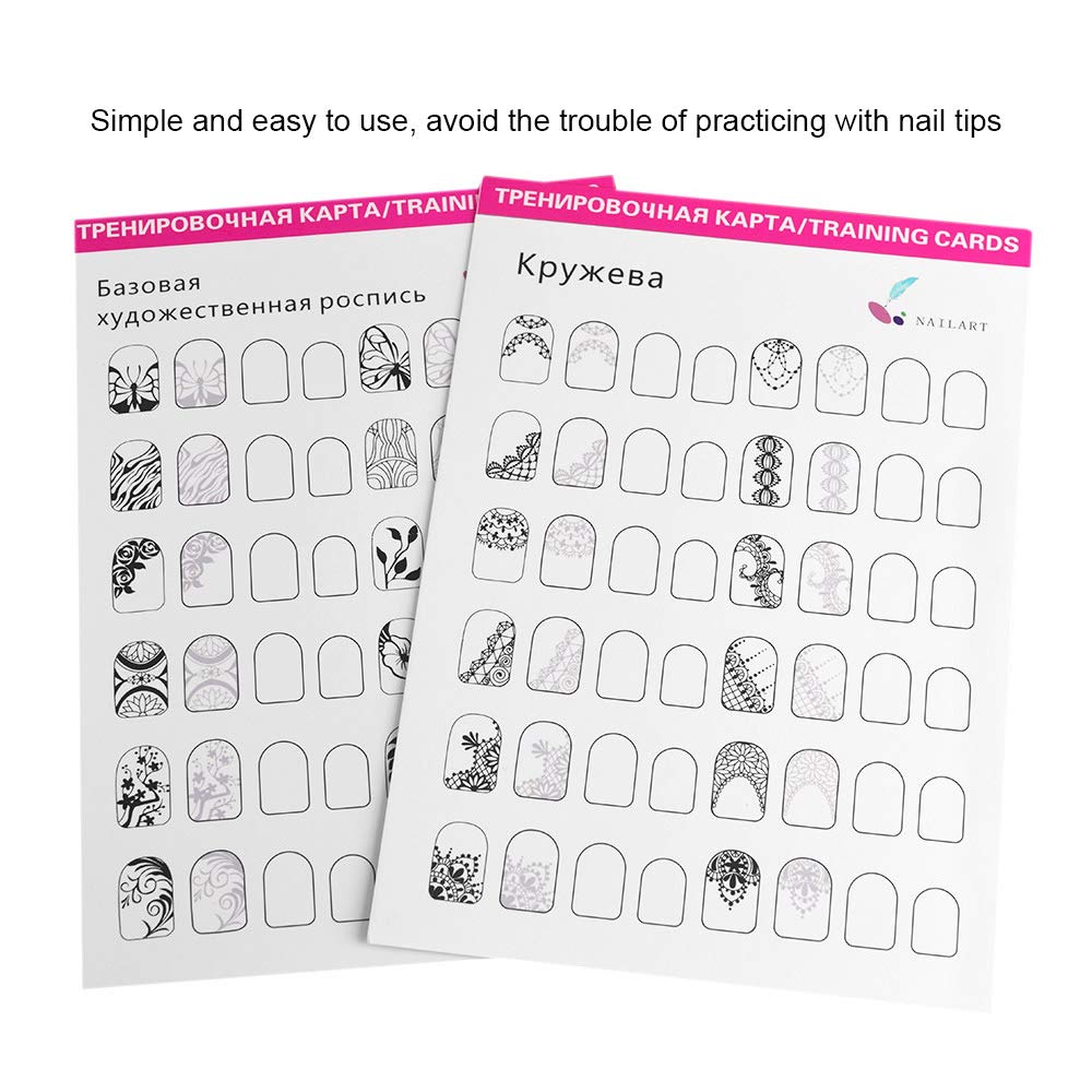 Modello per esercitazione nail art disegno pittura libro di esercizi strumento di apprendimento per principianti modelli intagli linee di diamanti