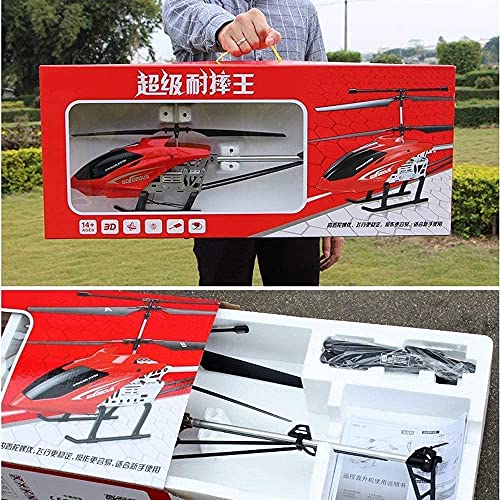 M-Zen Rc Drop-Resistant Helicopter Drone Aircraft Ultra-Large Remote Control Aircraft Helicopter Toy Airplane Model 3.5 Channel Gyroscope Boys Girls Children Gifts Kids Toy, Red #TOP6