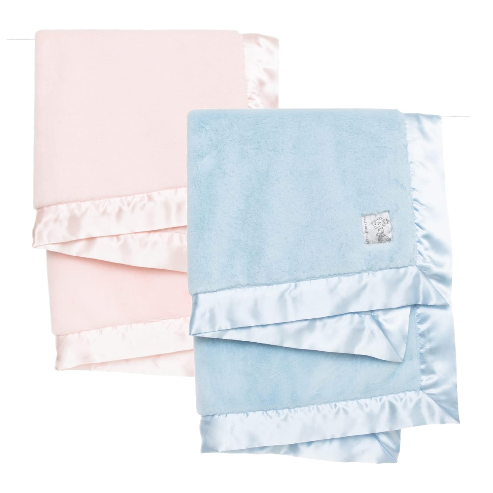 Little Giraffe Posh Mink Baby Blanket Gifting Bundle 29" x 35", Pink, Blue (2 Total)