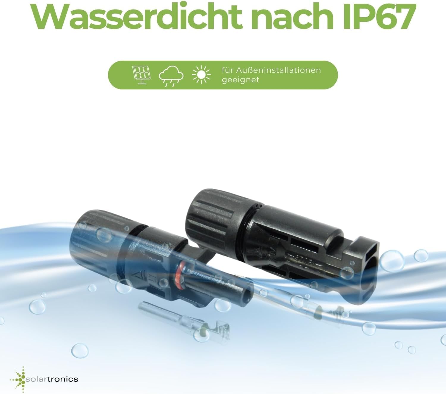 SOLARTRONICS Crimpzangenset für 2,5 4 6mm² Solarkabel, 100 Paar Männlich/Weiblich Solarstecker, Solar-Spannschlüssel & Zange, IP67 Wasserdicht, Crimpwerkzeug für Solaranlage