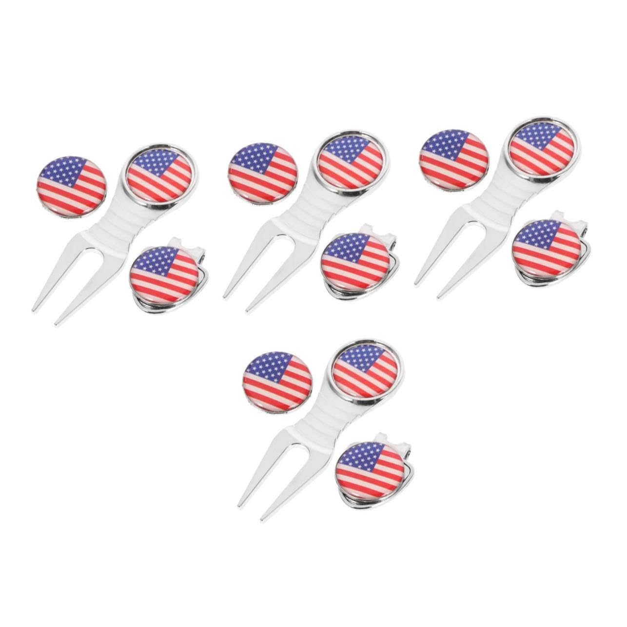 TOYANDONA Premium Golf Hat Clip Set Teiliges Tragbares Ballmarker und Divot Tool Verschleißfest Golfzubehör für Passionierte Golfer und für Väter