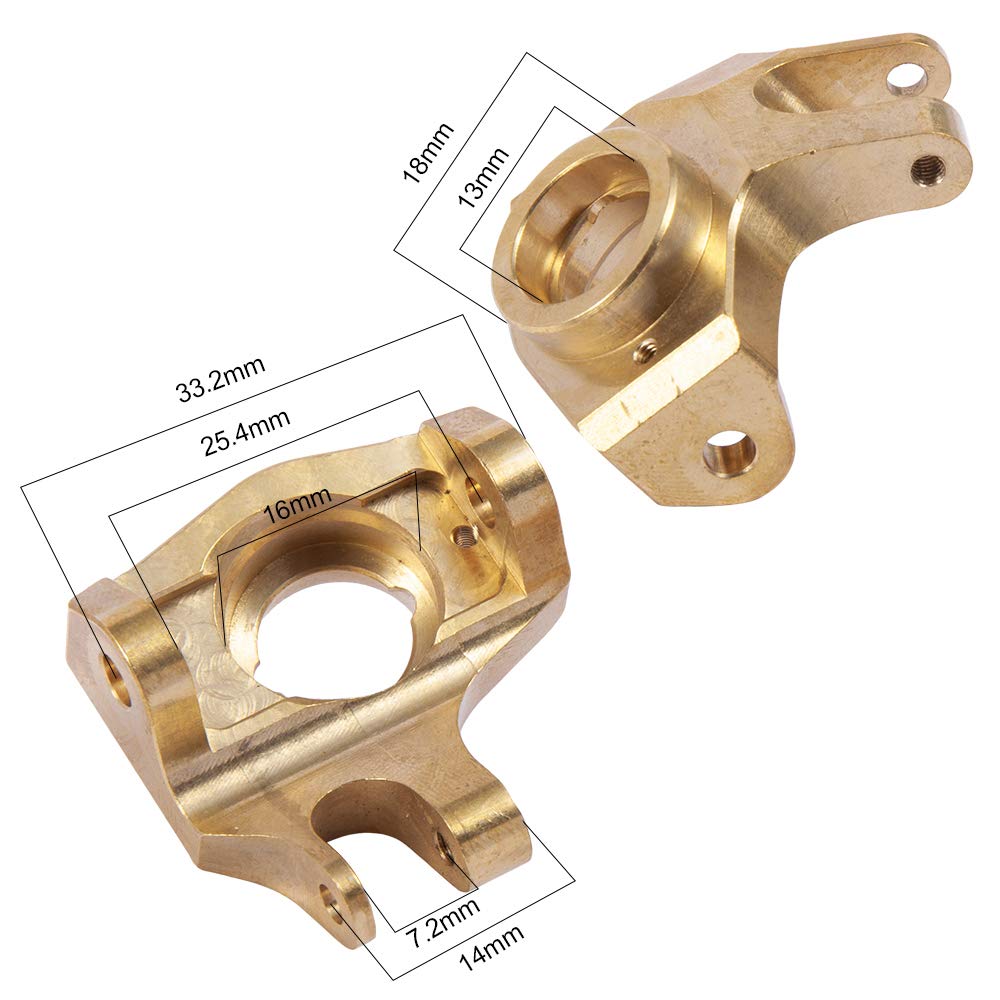 Set C-hub Anteriore In Ottone Per Axial SCX10 II 90046 – 1:10 RC Crawler - Foto 2