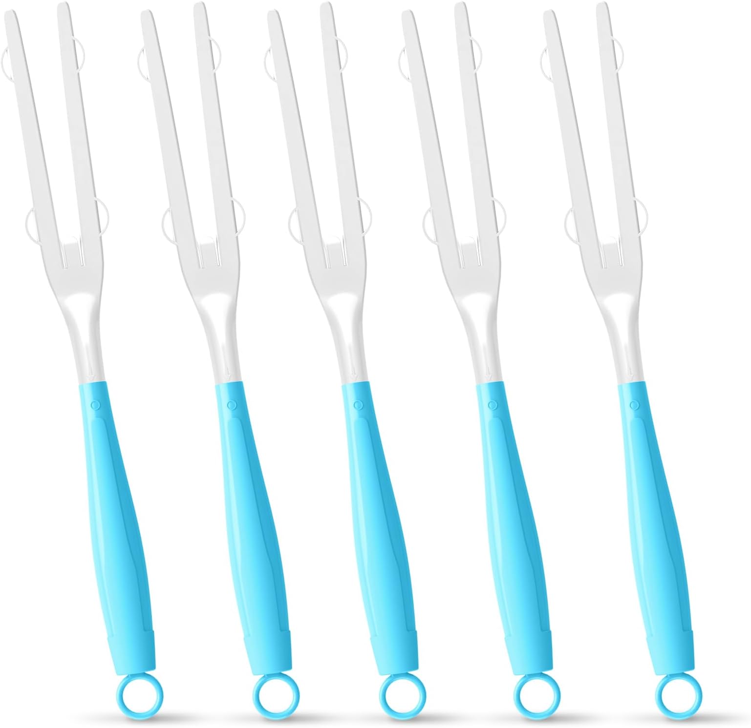 5PCS Duster Refills Folding Handles Set Compatible with Swiffer Dusters,Disposable Static Dust Removal Brush Handle for Dusting Electronics,Furniture,Blinds,Ceiling Fans (5, Blue)