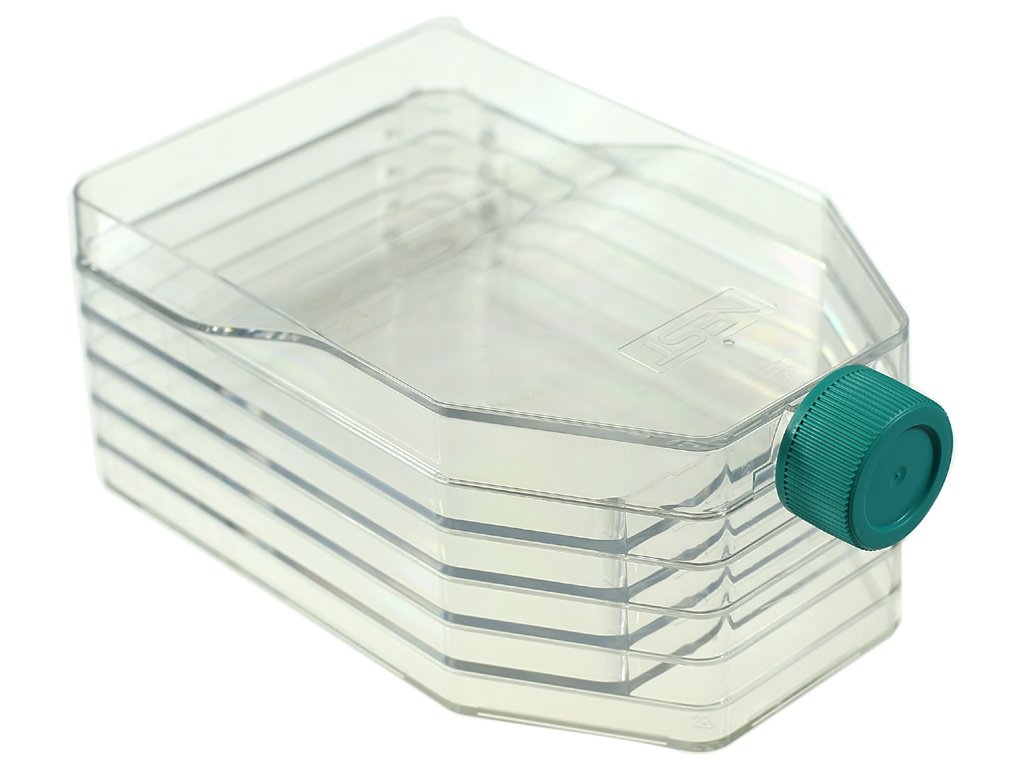 Nest Scientific 731001 5-Layer Polystyrene Cell Culture Flask, Plug Seal Cap, Straight Neck, Tissue Culture Treated, Sterile, Clear, 1 per Pack, 8 per Case (Pack of 8)