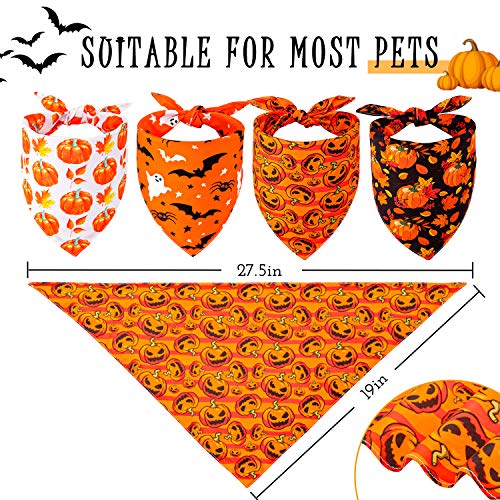Whaline 4 pack autumn dog bandanas reversible halloween fall triangle bibs pumpkin ghost bat pet scarf washable cotton pet neckerchief for medium large pets cats dogs 2 Whaline 4 pack autumn dog bandanas reversible halloween fall triangle bibs pumpkin ghost bat pet scarf washable cotton pet neckerchief for medium large pets cats dogs - image 3