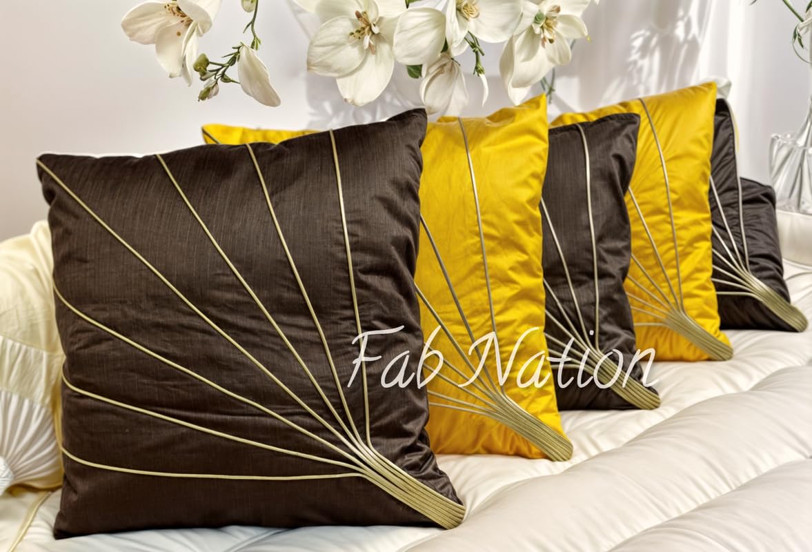 Multicolor Silk Cushion Covers - Set of 5 -11