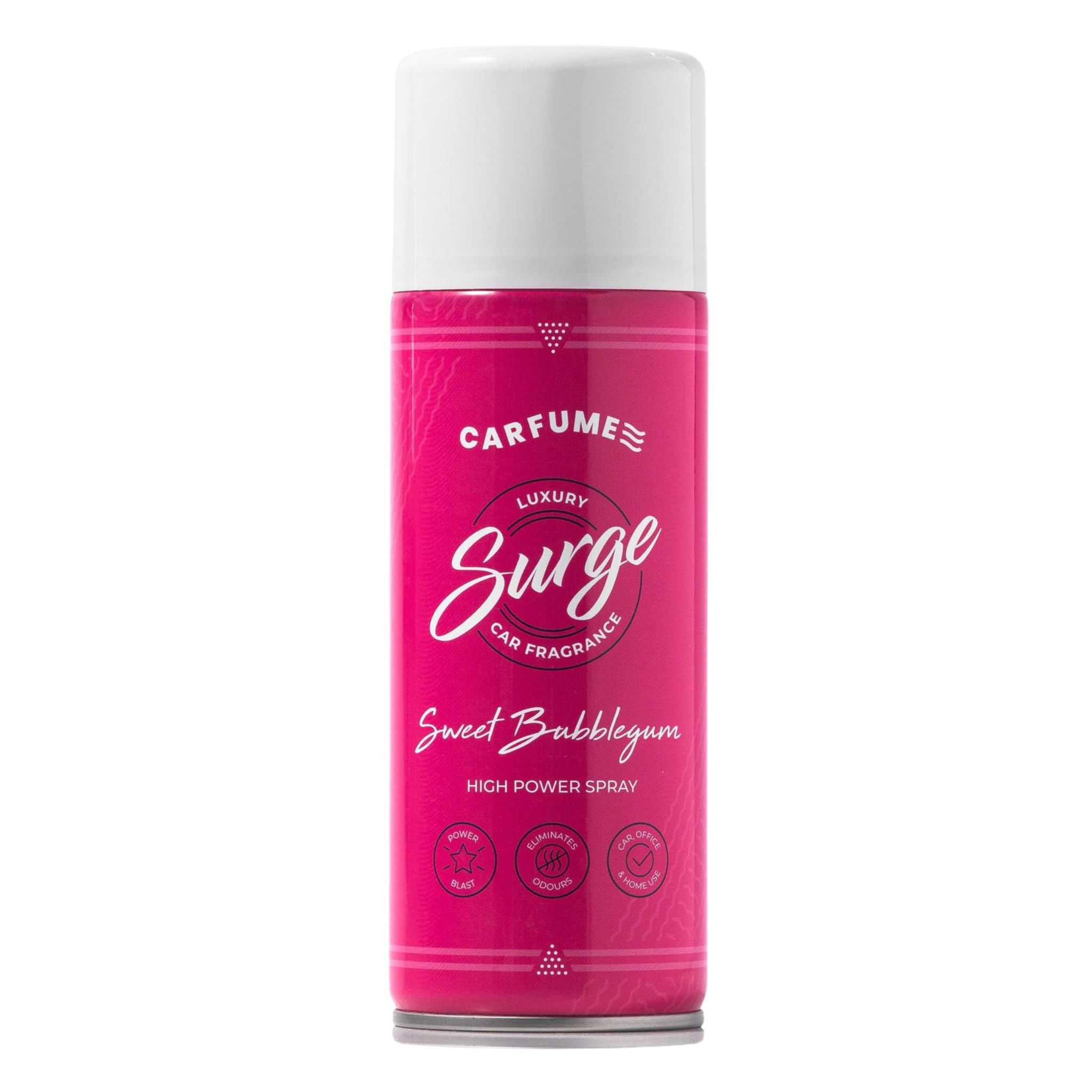 Carfume Classic Sweet Bubblegum Surge Can | Premium Candy Floss & Fruit Fragrance | Luxury Pink Unisex Car Air Freshener Spray - Odour Eliminator - UK Made Car Accessories