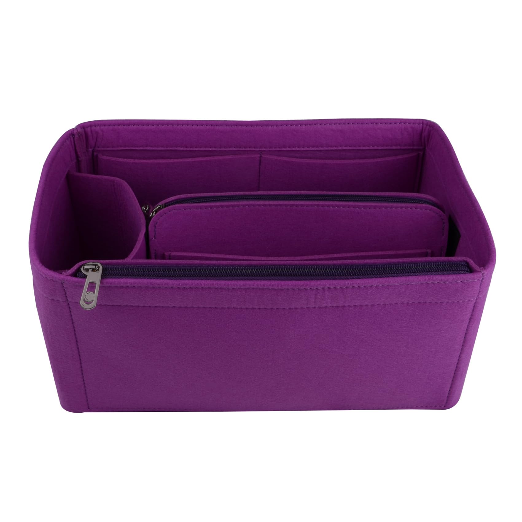 Notag Purple Bag Organiser Felt Bag Organiser Insert Handbag Multi Pocket Tote Organiser Bag (, Medium)