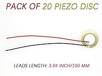 Vista 2 de Paquete de 20 Discos Piezoeléctricos, Discos Piezoeléctricos de 20mm Transductor con Cables de 3.94 pulgadas, Micrófono de Contacto Acústico